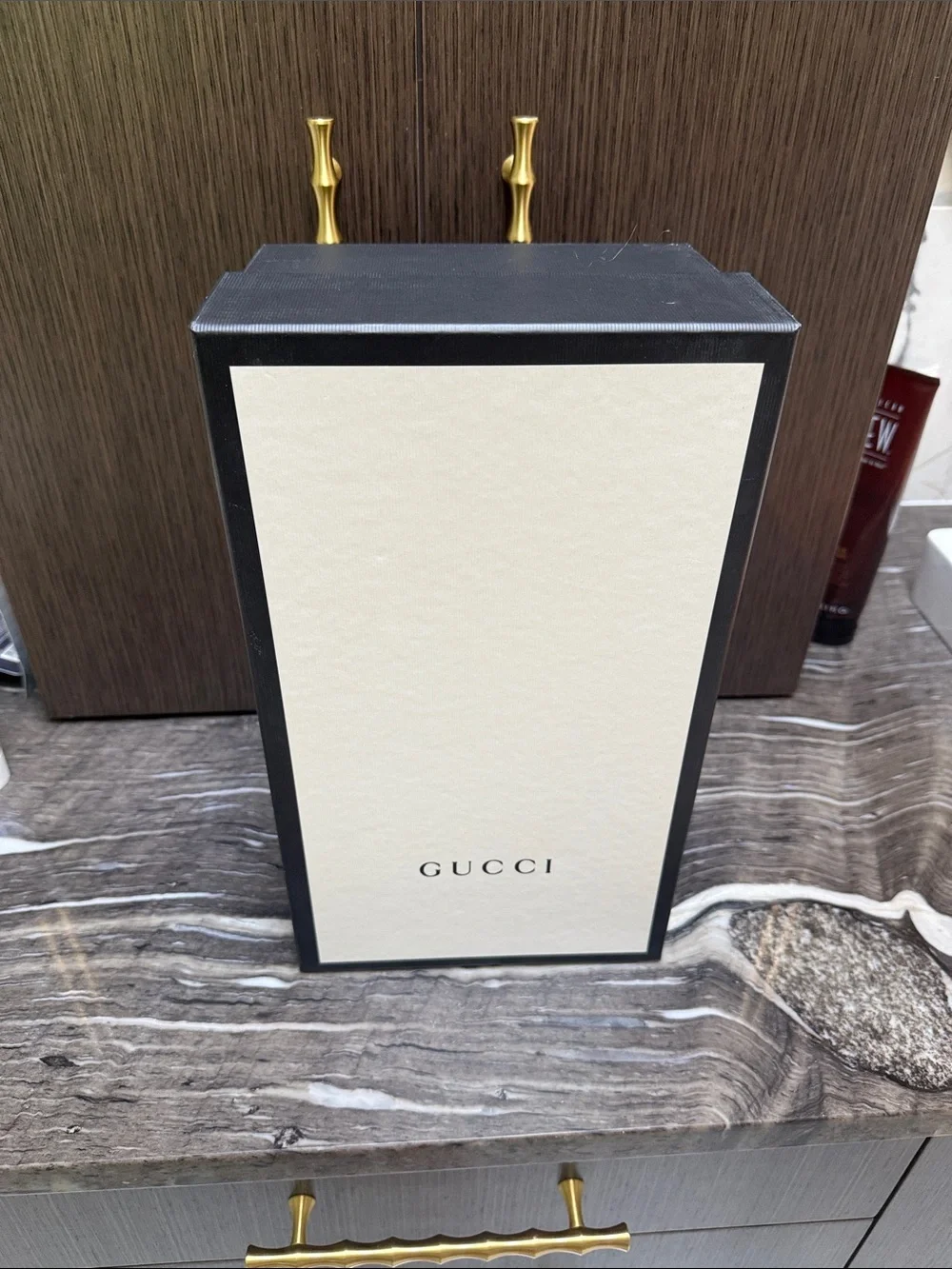 Gucci Black and White Shoe Luxury Box w Logo on the top